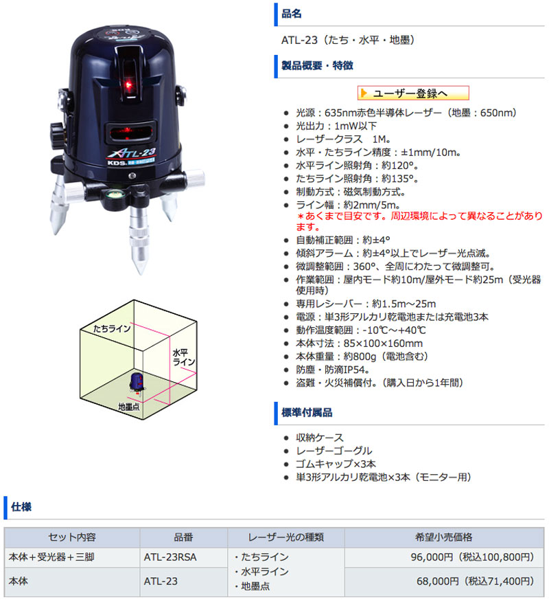 ムラテックKDS:ATL-22 オートラインレーザー(本体) ムラテックKDS 激安